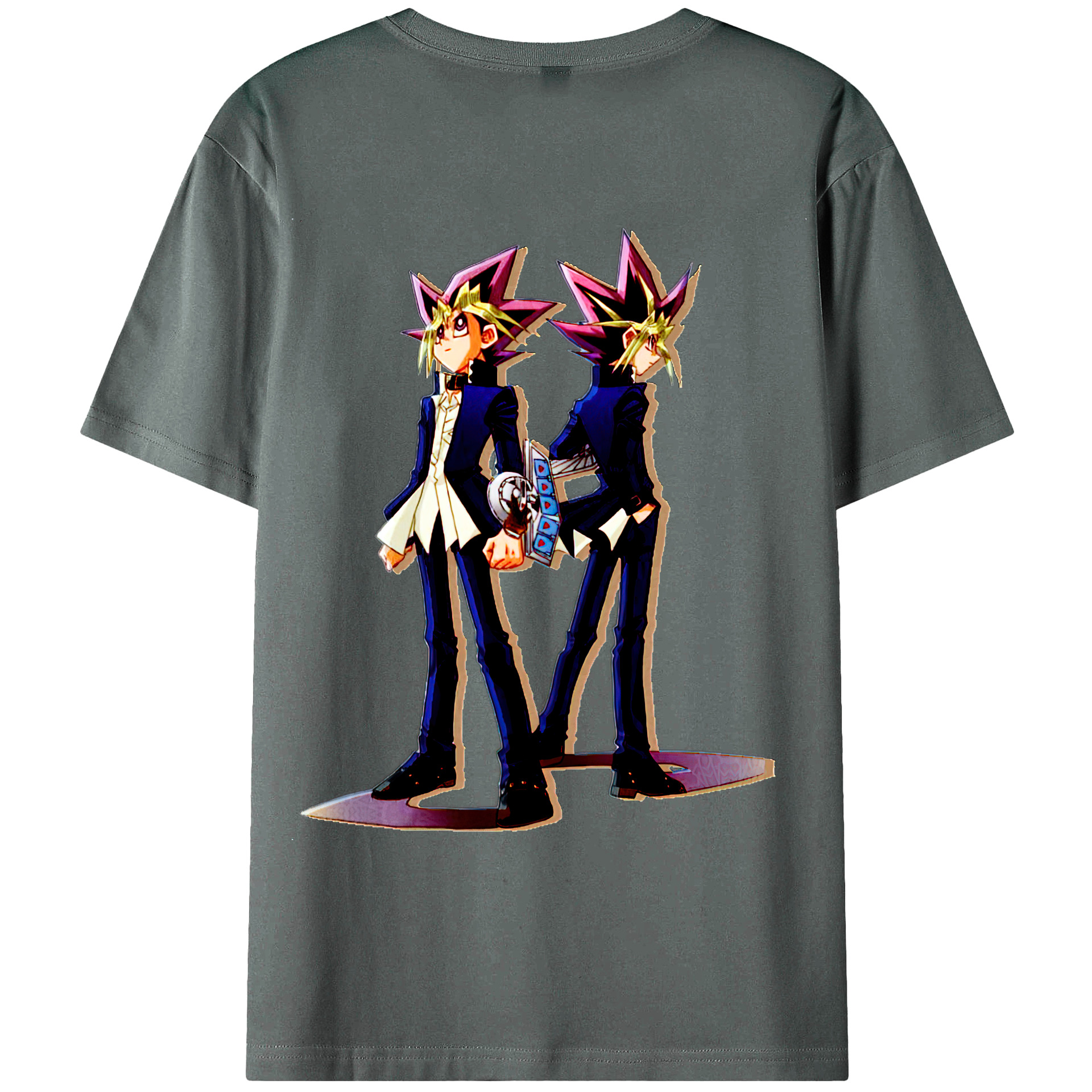 （画像用） 遊☆戯☆王 Yu-Gi-Oh! 綿100％ メンズ半袖Tシャツ（バックプリント） 通気性